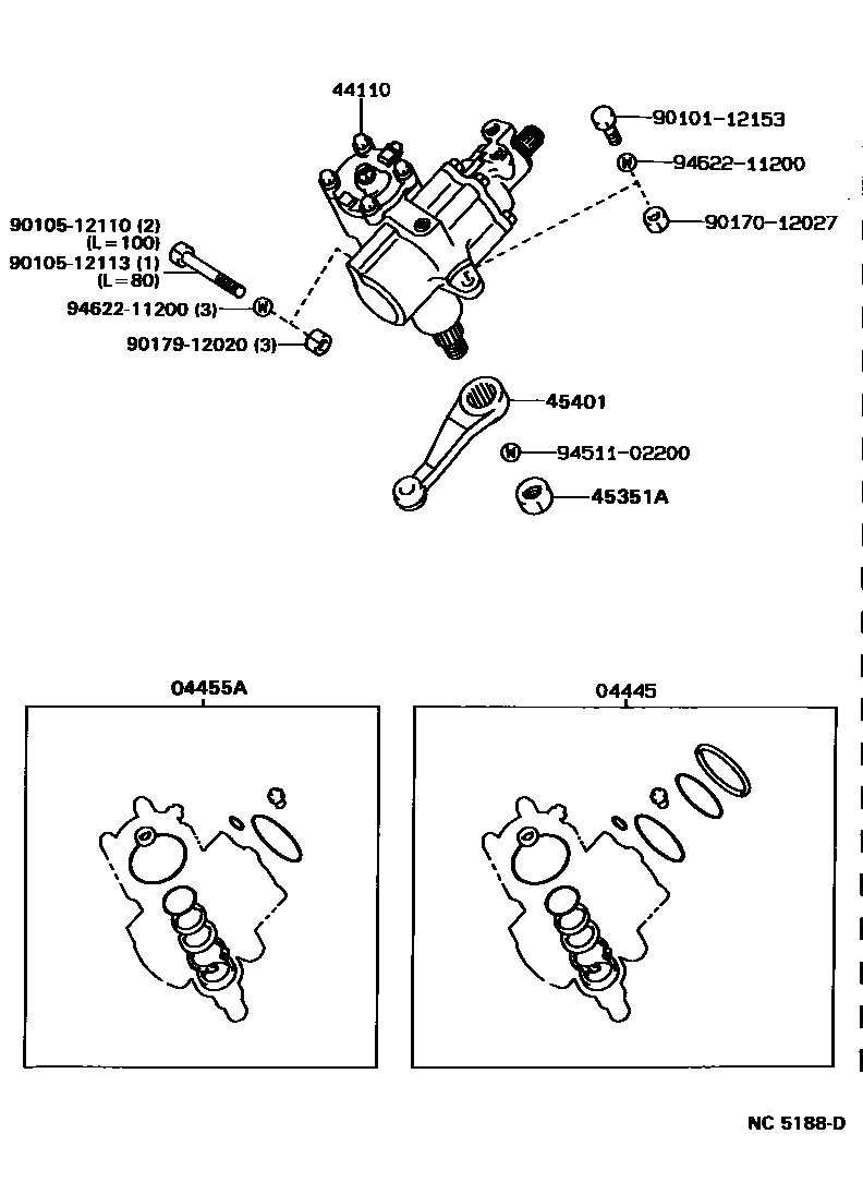 Toyota HILUX 前转向齿轮和连杆 EPC diagram — NC5188D