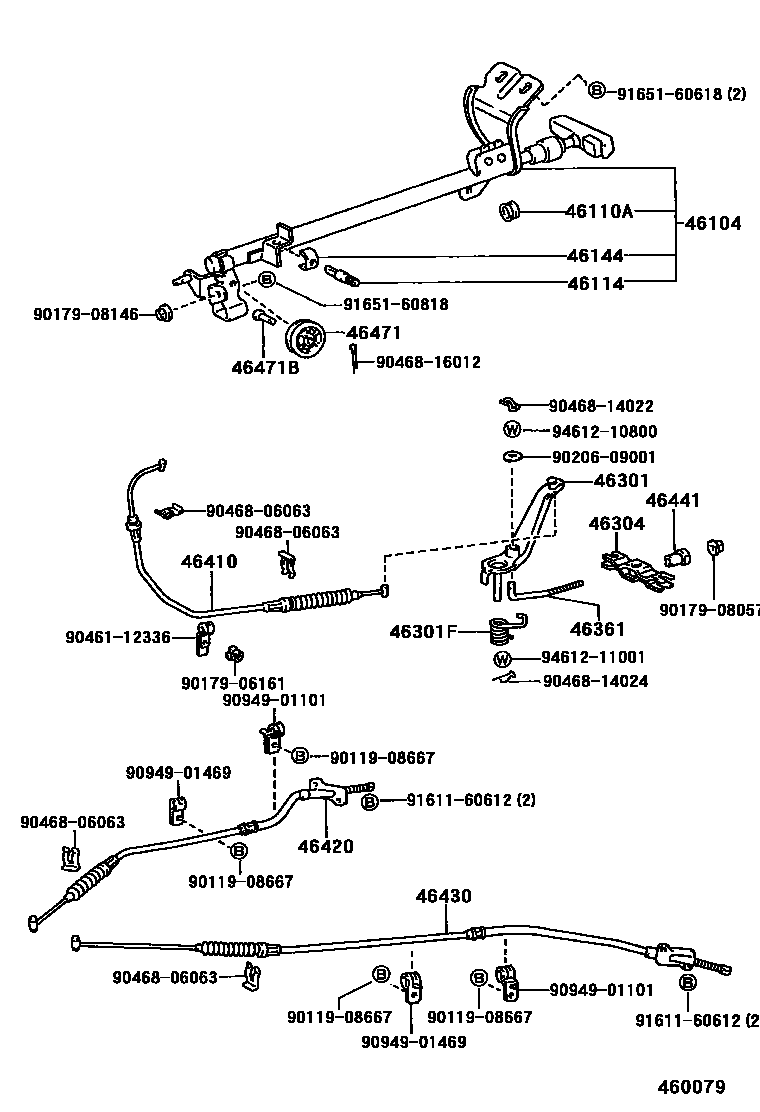 Toyota HILUX Parking Brake & Cable EPC diagram — 460079