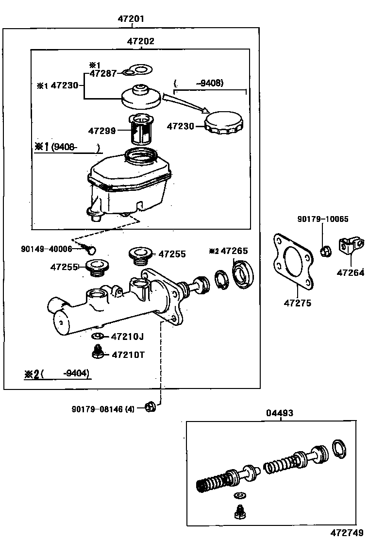 Toyota HILUX 制动总泵 EPC diagram — 472749
