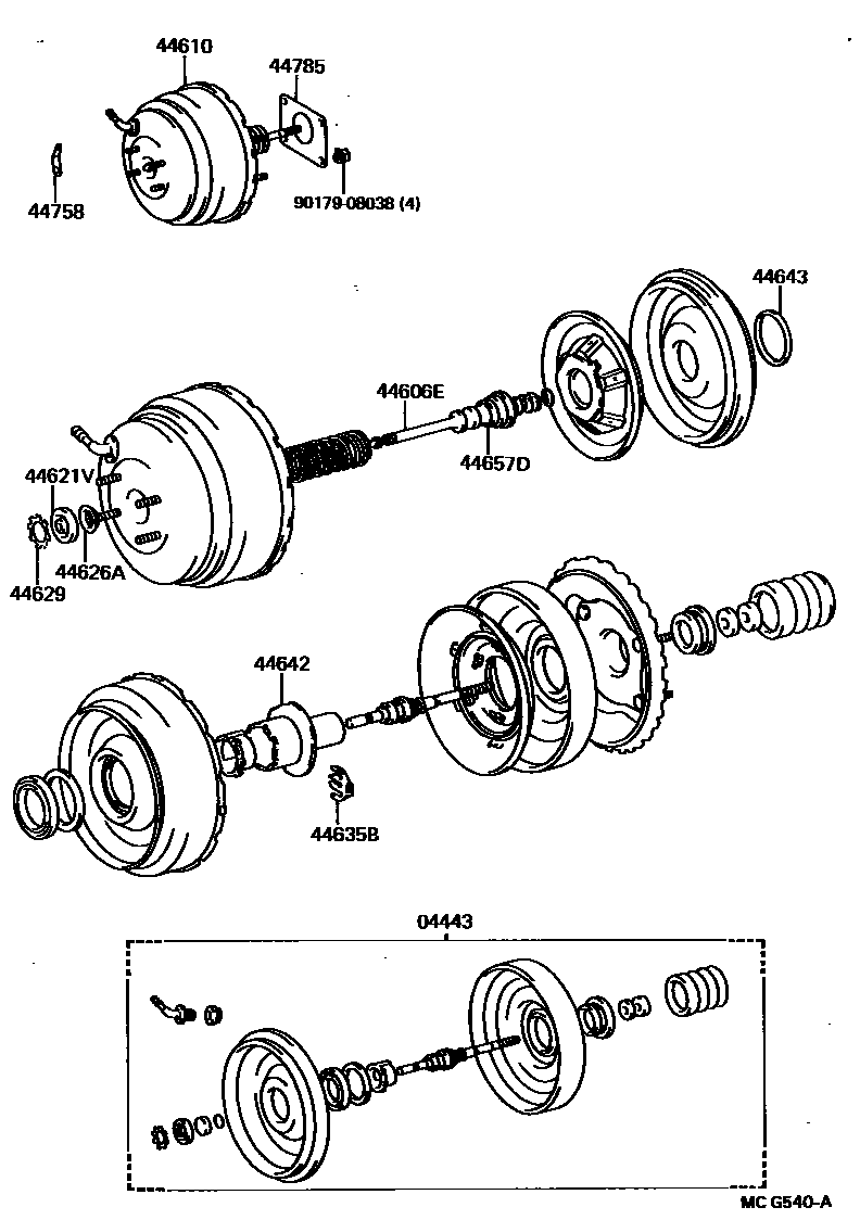 Toyota HILUX 制动助力器和真空管 EPC diagram — MCG540A