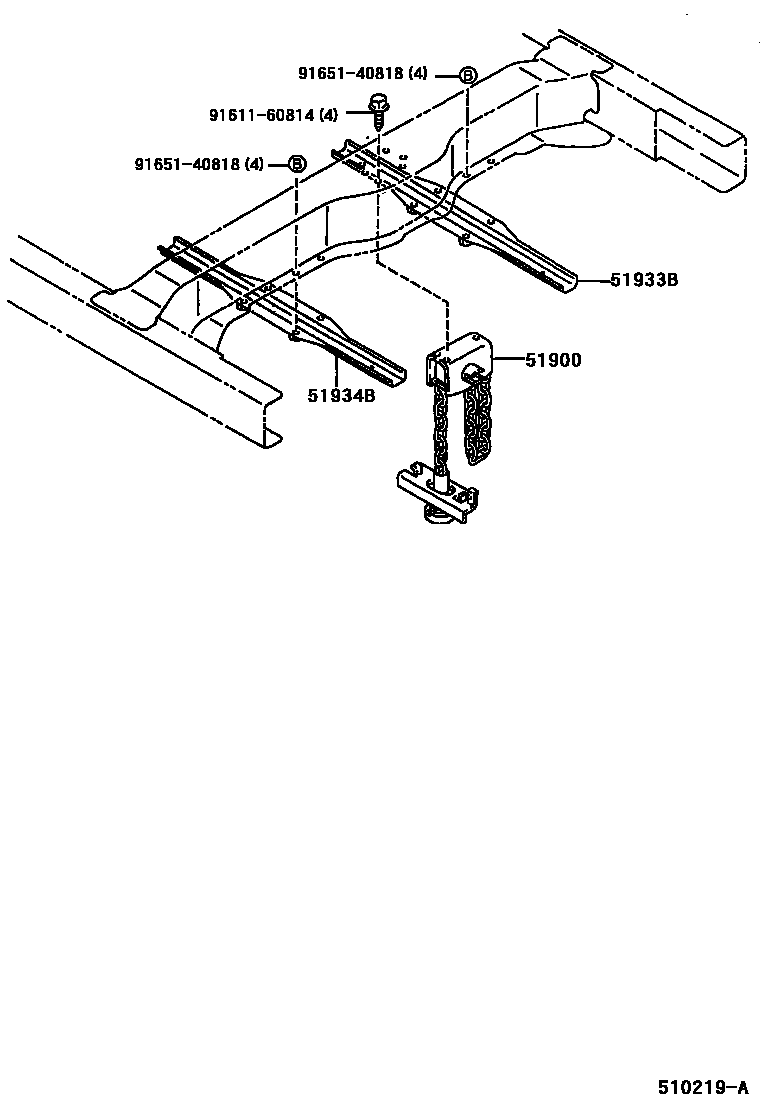 Toyota HILUX Spare tire rack EPC diagram — 510219A