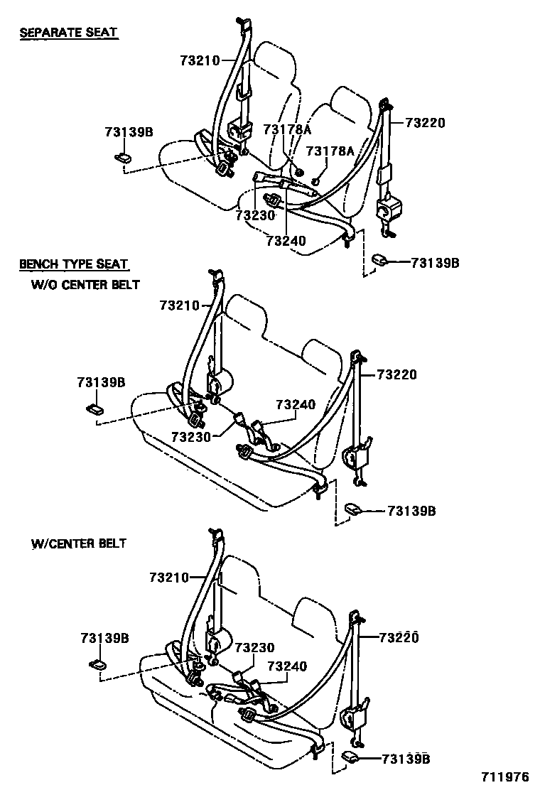 Toyota HILUX seat belt EPC diagram — 711976