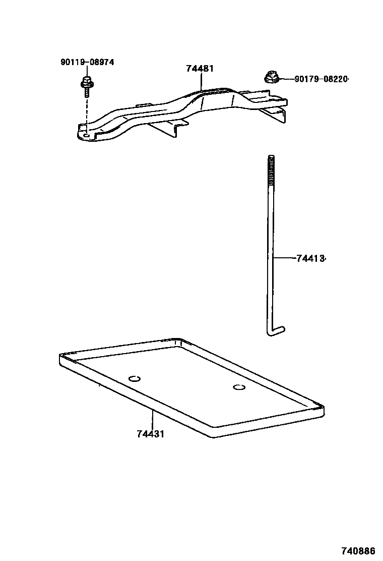 Toyota HILUX battery holder EPC diagram — 740886