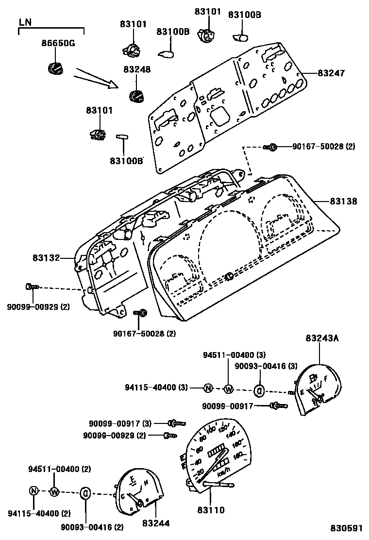 Toyota HILUX 仪表 EPC diagram — 830591