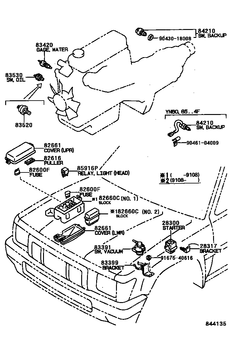 Toyota HILUX 开关和继电器和ECU EPC diagram — 844135