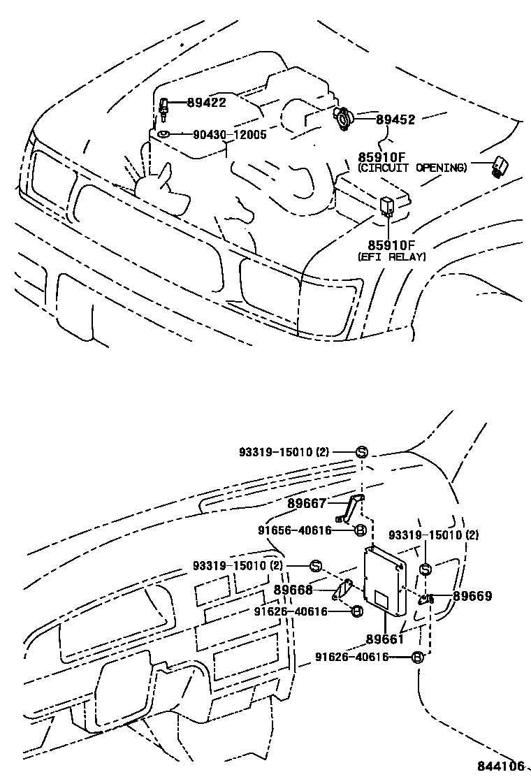 Toyota HILUX 电子燃油喷射系统 EPC diagram — 844106