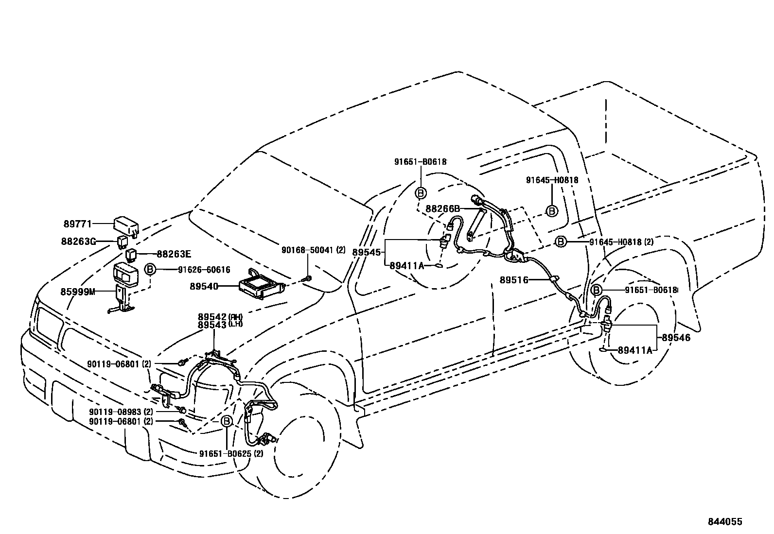 Toyota HILUX ABS 和 VSC EPC diagram — 844055