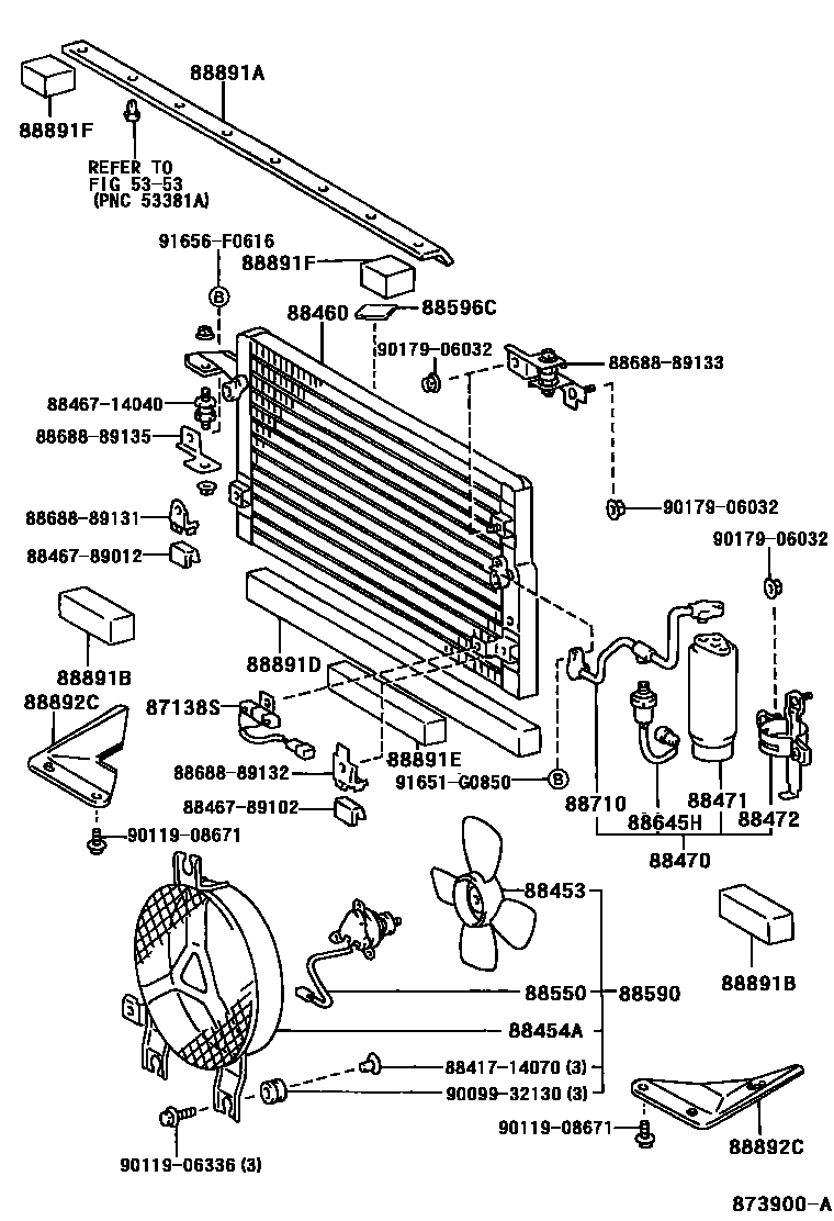 Toyota HILUX Heating & Air Conditioning - Cooler Piping EPC diagram — 873900A