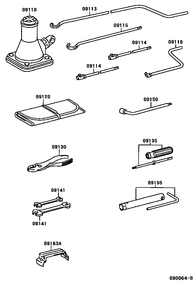 Toyota HILUX Standard Tools EPC diagram — 090064B
