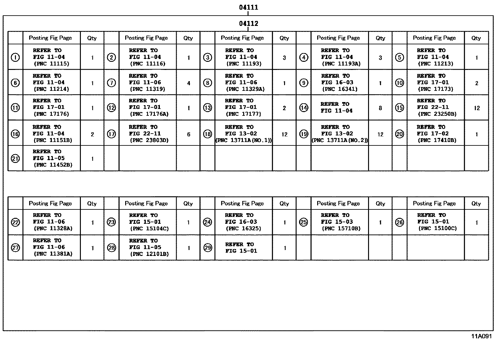 Toyota HILUX Engine Overhaul Gasket Kit EPC diagram — 11A091