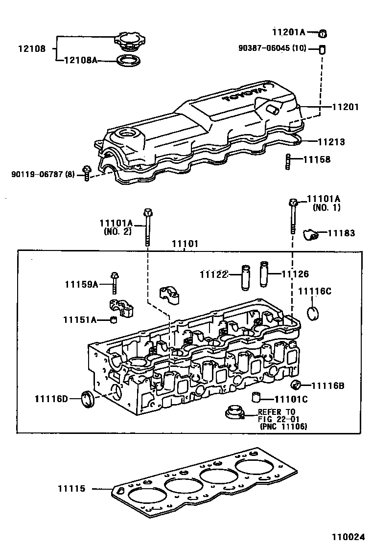 Toyota HILUX Cylinder Head EPC diagram — 110024