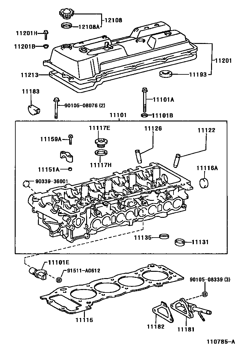 Toyota HILUX Cylinder Head EPC diagram — 110785A