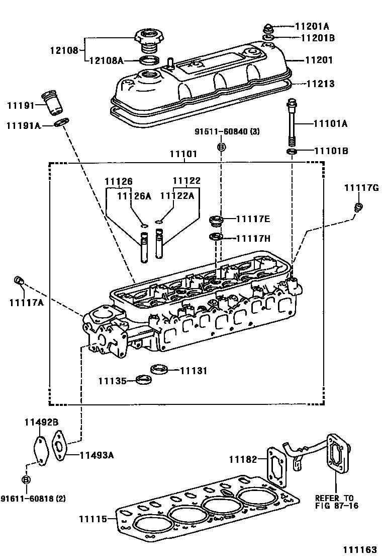 Toyota HILUX Cylinder Head EPC diagram — 111163