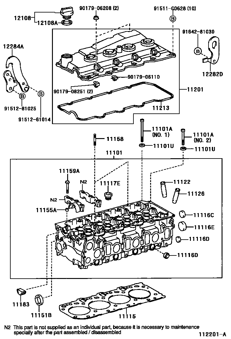 Toyota HILUX Cylinder Head EPC diagram — 112201A