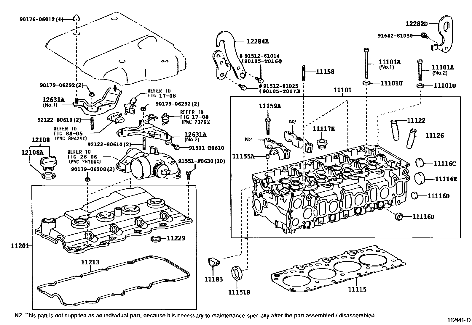 Toyota HILUX Cylinder Head EPC diagram — 112441D