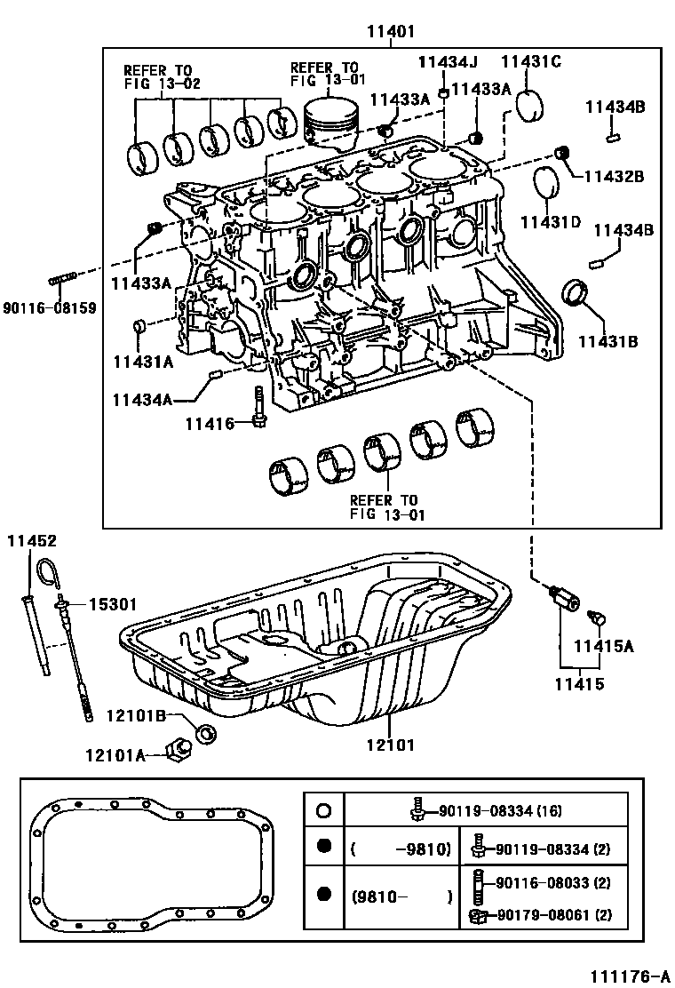 Toyota HILUX Cylinder Block EPC diagram — 111176A