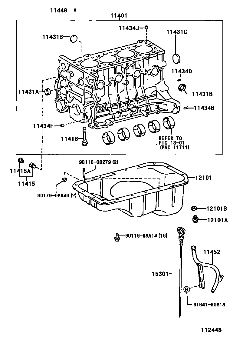 Toyota HILUX Cylinder Block EPC diagram — 112448