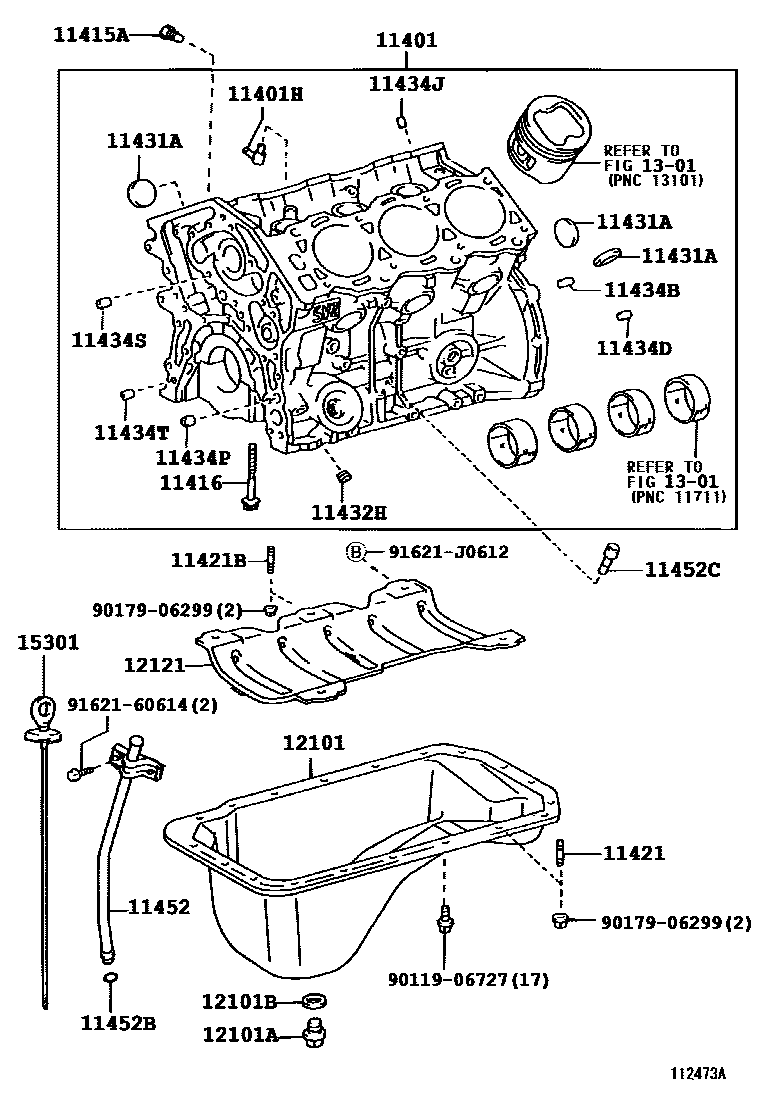 Toyota HILUX Cylinder Block EPC diagram — 112473A