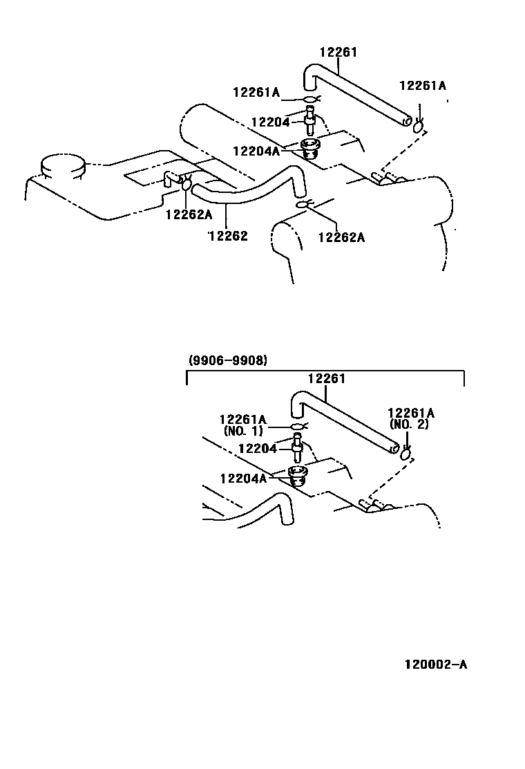 Toyota HILUX Ventilation Hose EPC diagram — 120002A