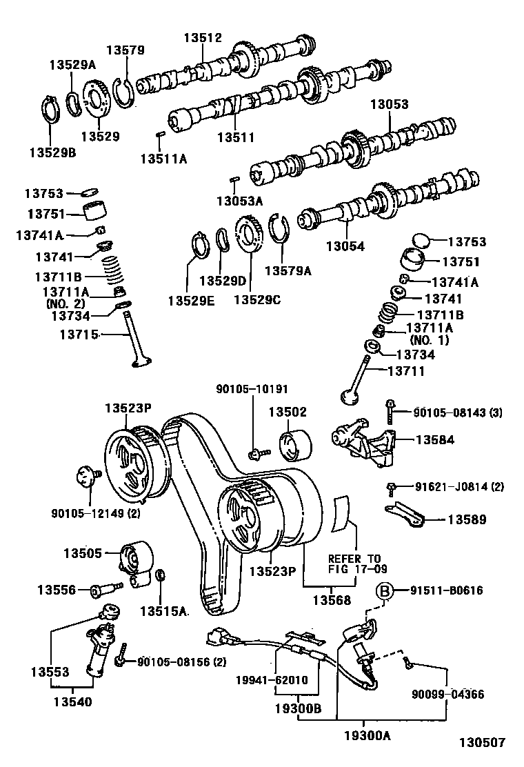Toyota HILUX Camshaft & Valve EPC diagram — 130507