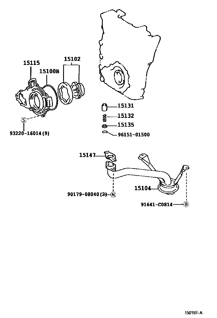 Toyota HILUX Engine Oil Pump EPC diagram — 150197A