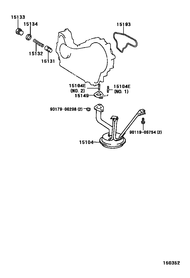 Toyota HILUX Engine Oil Pump EPC diagram — 150352
