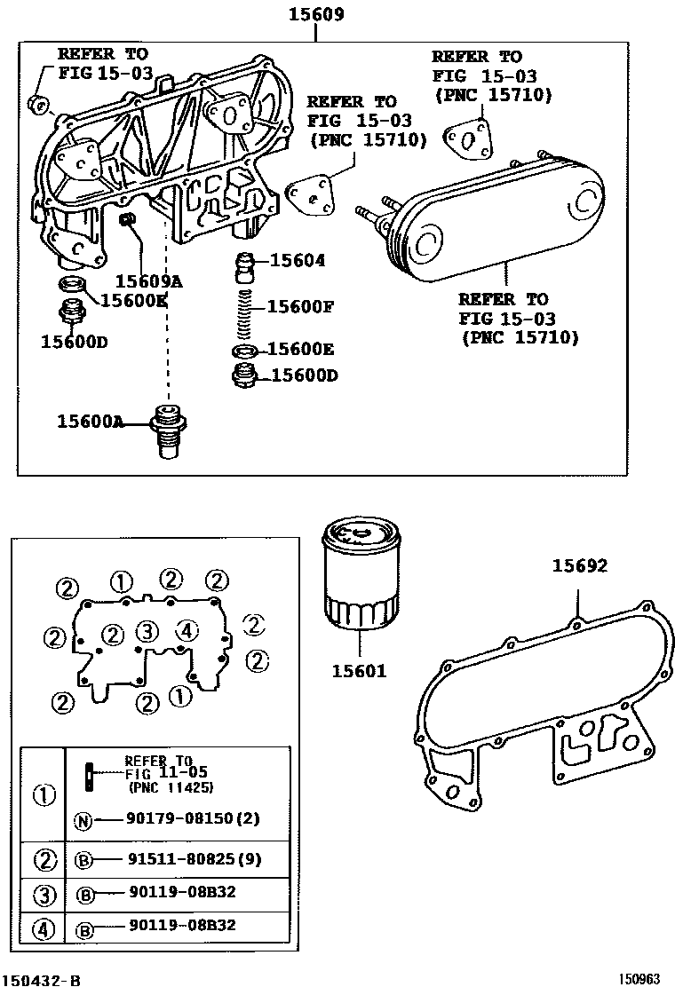 Toyota HILUX Oil Filter EPC diagram — 150963