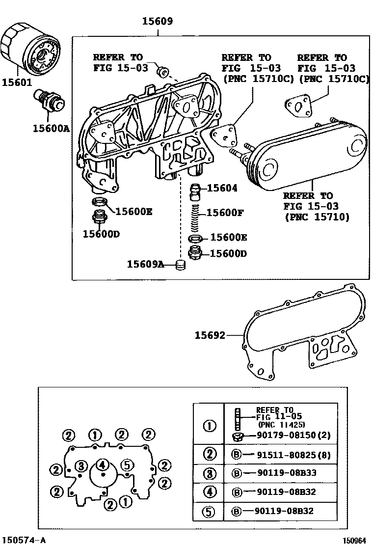 Toyota HILUX Oil Filter EPC diagram — 150964