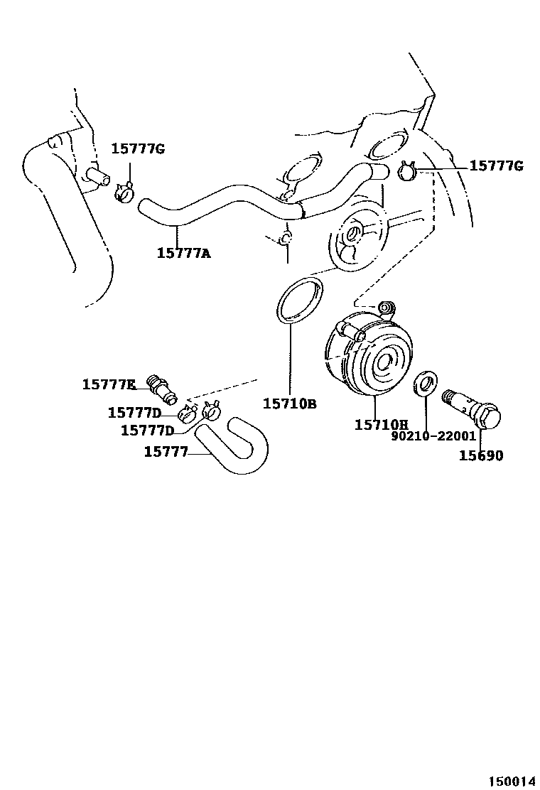 Toyota HILUX Engine Oil Cooler EPC diagram — 150014A