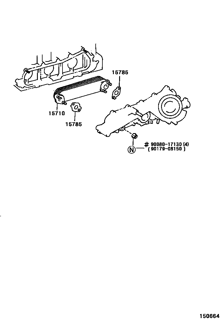 Toyota HILUX Engine Oil Cooler EPC diagram — 150664