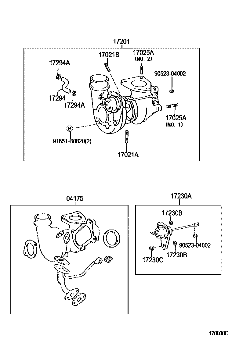 Toyota HILUX Manifold EPC diagram — 170030C