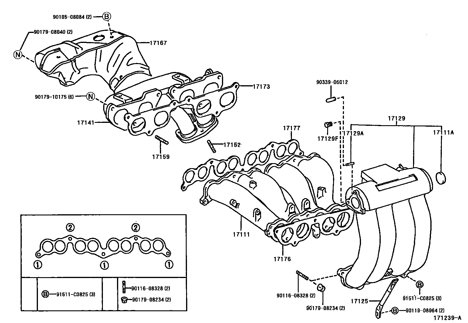 Toyota HILUX Manifold EPC diagram — 171239A