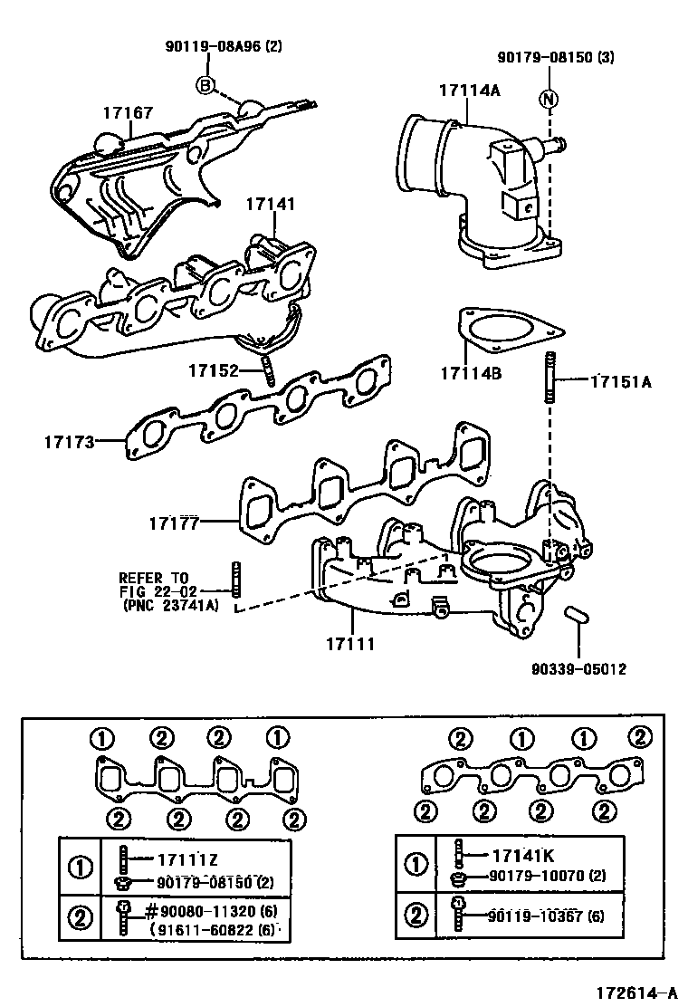 Toyota HILUX Manifold EPC diagram — 172614A