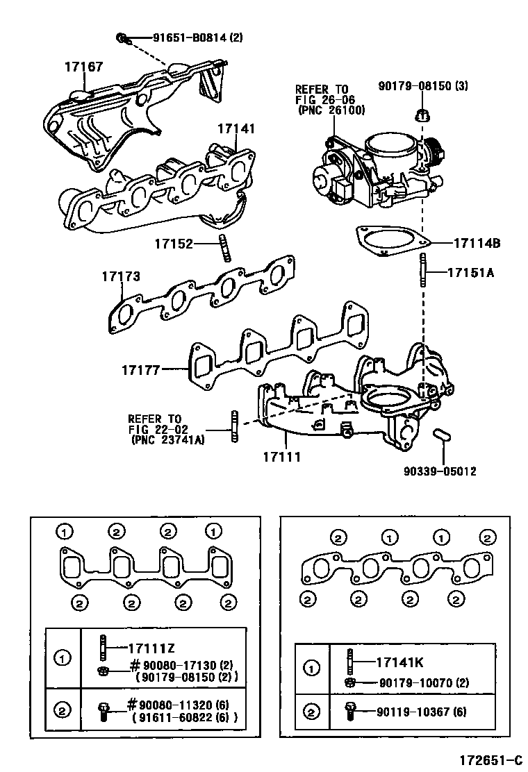 Toyota HILUX Manifold EPC diagram — 172651C