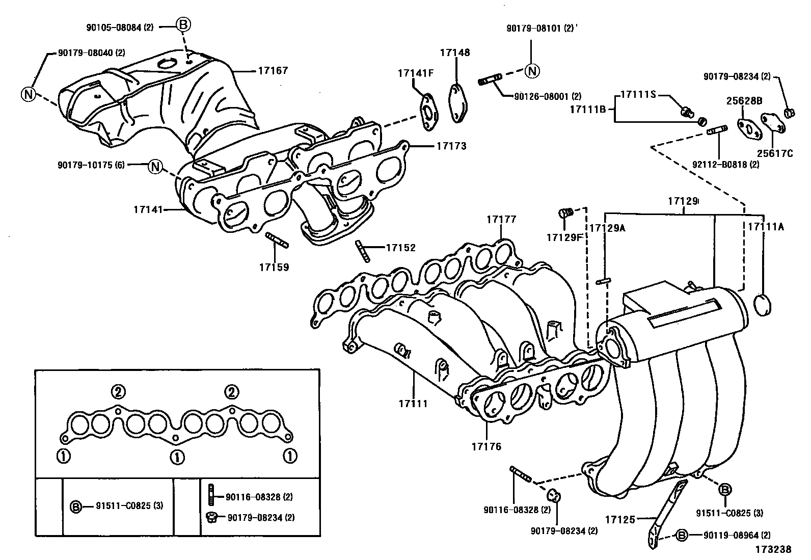 Toyota HILUX Manifold EPC diagram — 173238