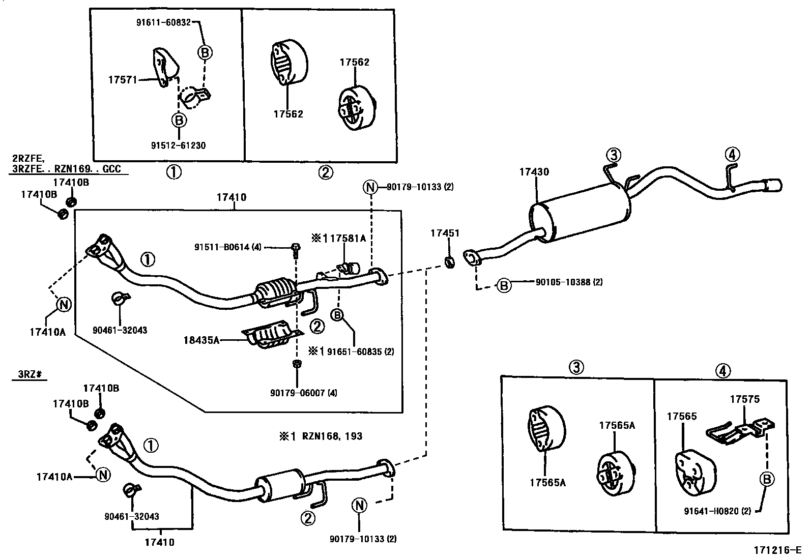 Toyota HILUX Exhaust Pipe EPC diagram — 171216E