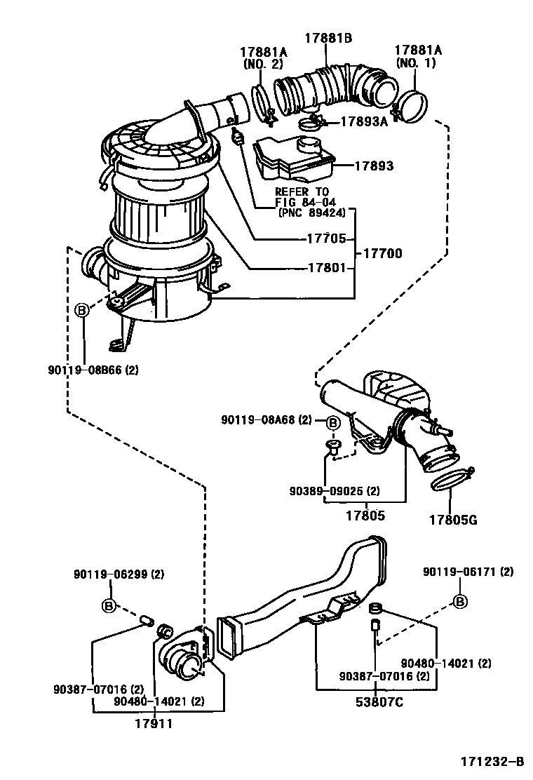 Toyota HILUX Air Cleaner EPC diagram — 171232B