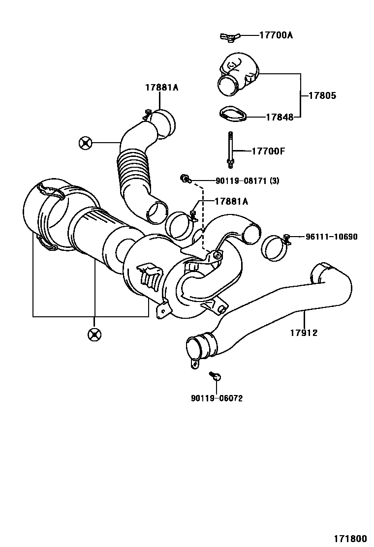 Toyota HILUX Air Cleaner EPC diagram — 171800