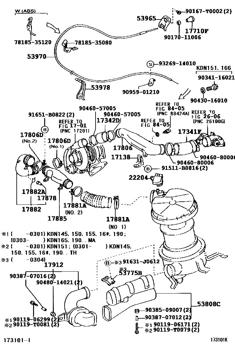 Toyota HILUX Air Cleaner EPC diagram — 173101K