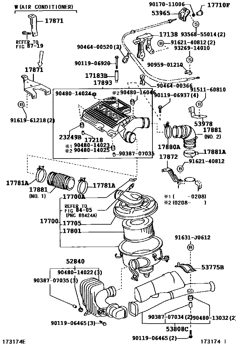 Toyota HILUX Air Cleaner EPC diagram — 173174I