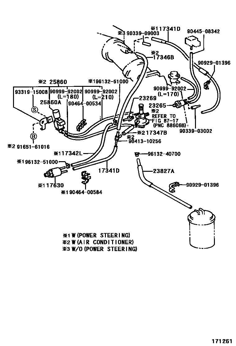 Toyota HILUX vacuum tube EPC diagram — 171261