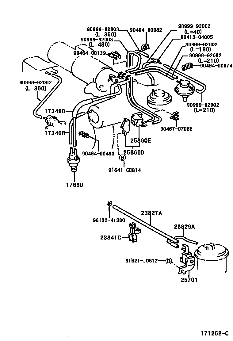 Toyota HILUX vacuum tube EPC diagram — 171262C