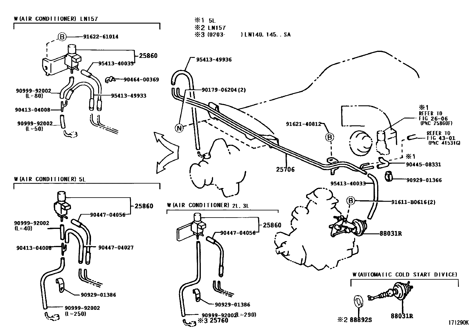 Toyota HILUX vacuum tube EPC diagram — 171290K