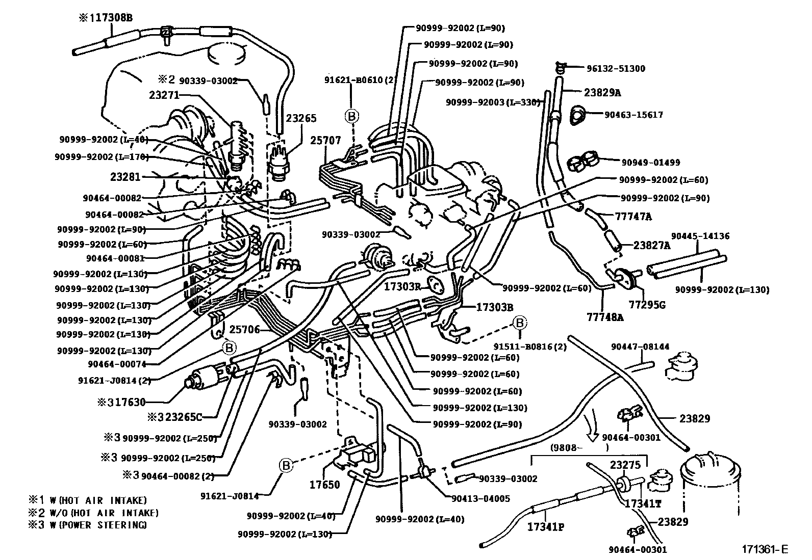 Toyota HILUX vacuum tube EPC diagram — 171316E