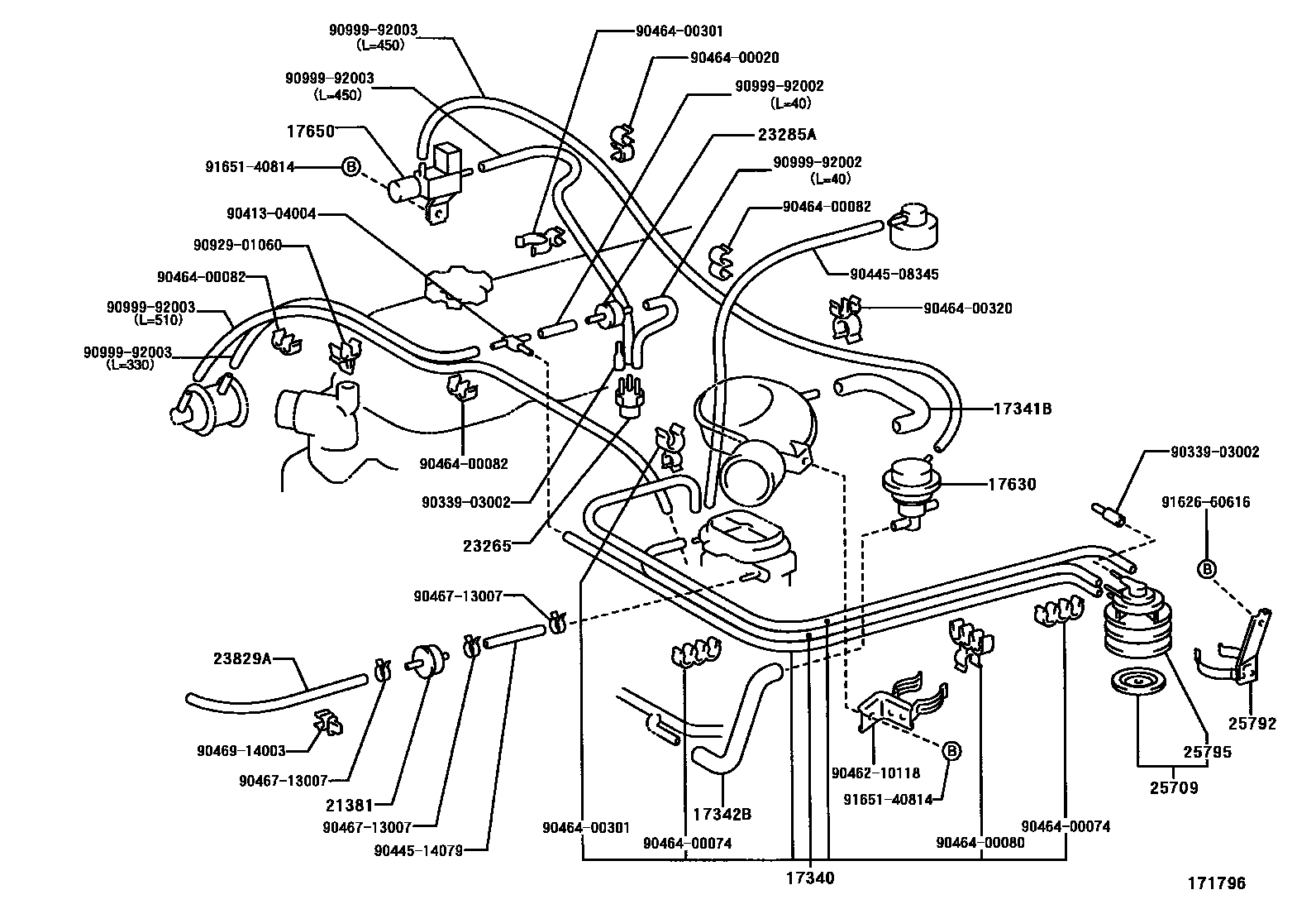 Toyota HILUX vacuum tube EPC diagram — 171796