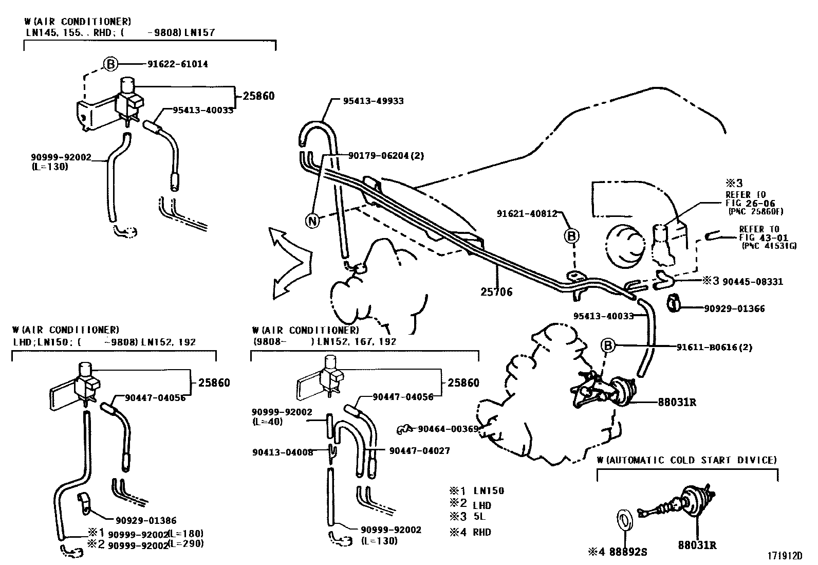 Toyota HILUX vacuum tube EPC diagram — 171912D