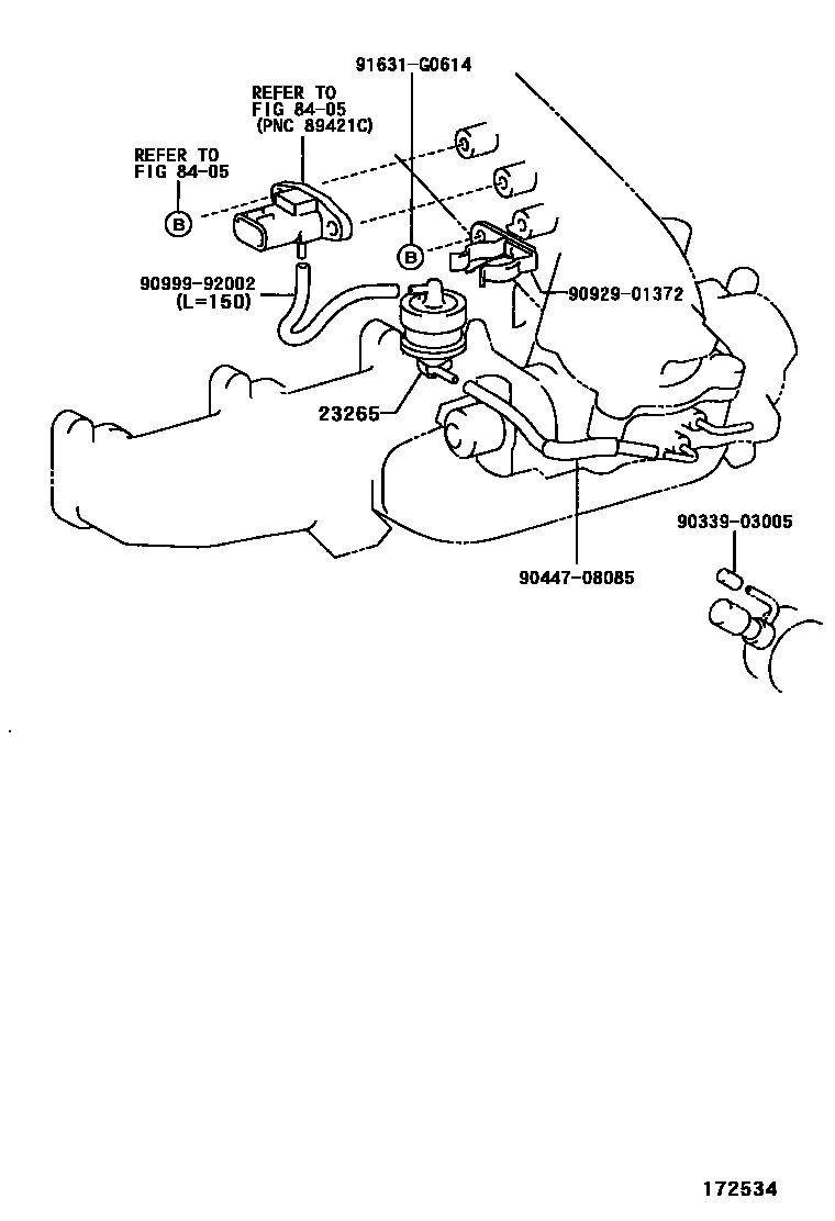 Toyota HILUX vacuum tube EPC diagram — 172534