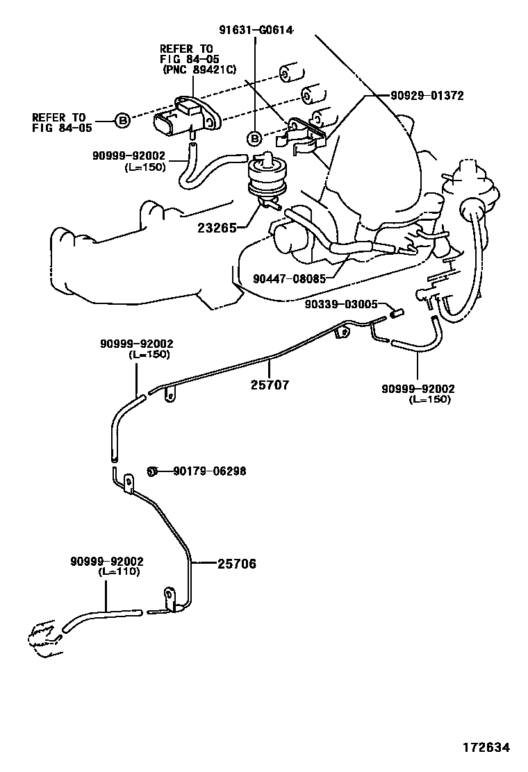 Toyota HILUX vacuum tube EPC diagram — 172634