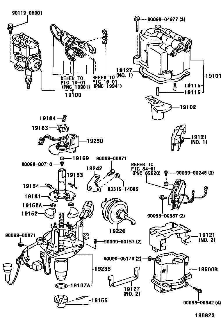 Toyota HILUX 分电器 EPC diagram — 190823