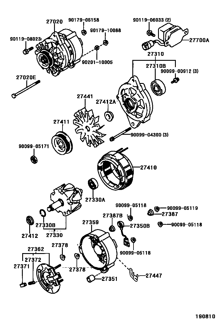 Toyota HILUX Alternator EPC diagram — 190810